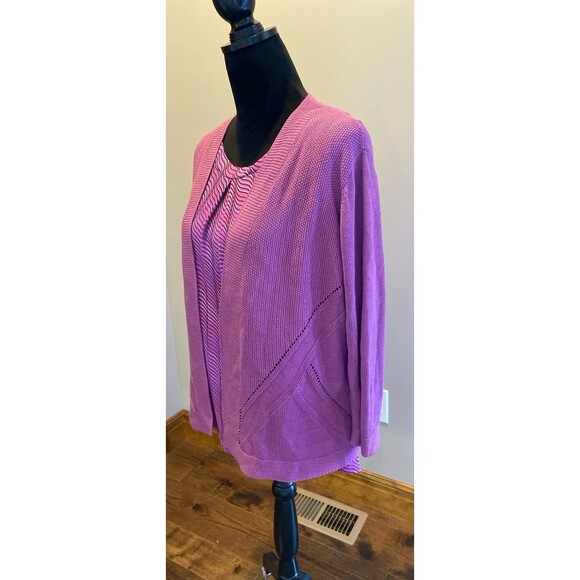 Worthington Sweater Blouse Set 2 Piece Plus Size XL Purple + Stretch Top Casual - Picture 3 of 11